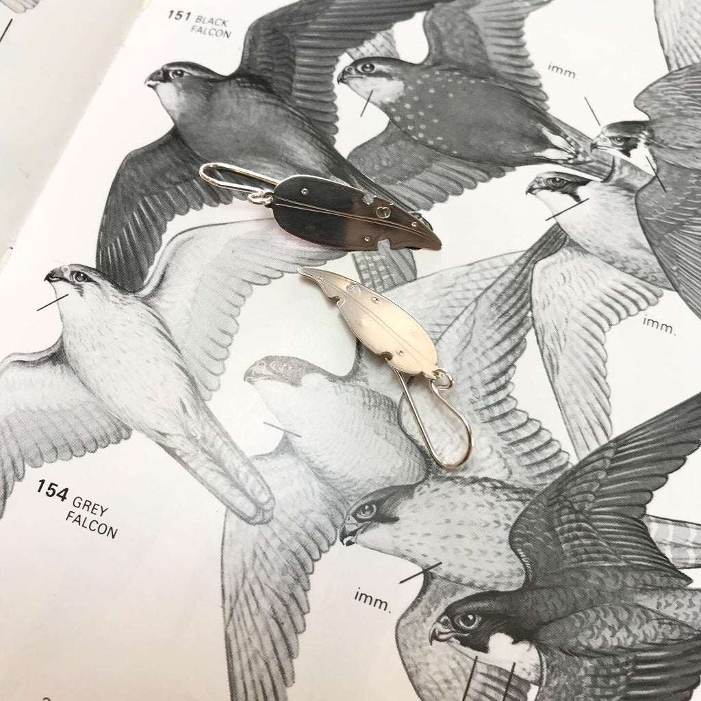 Eucalyptus Earring - Hand-cut Sterling Silver