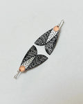 Moth Earrings – Etched Stainless Steel and Brass, Black