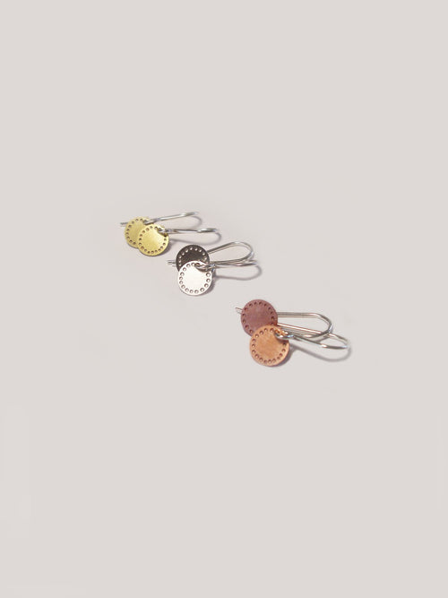 Blossom Dot Earrings – Etched Brass