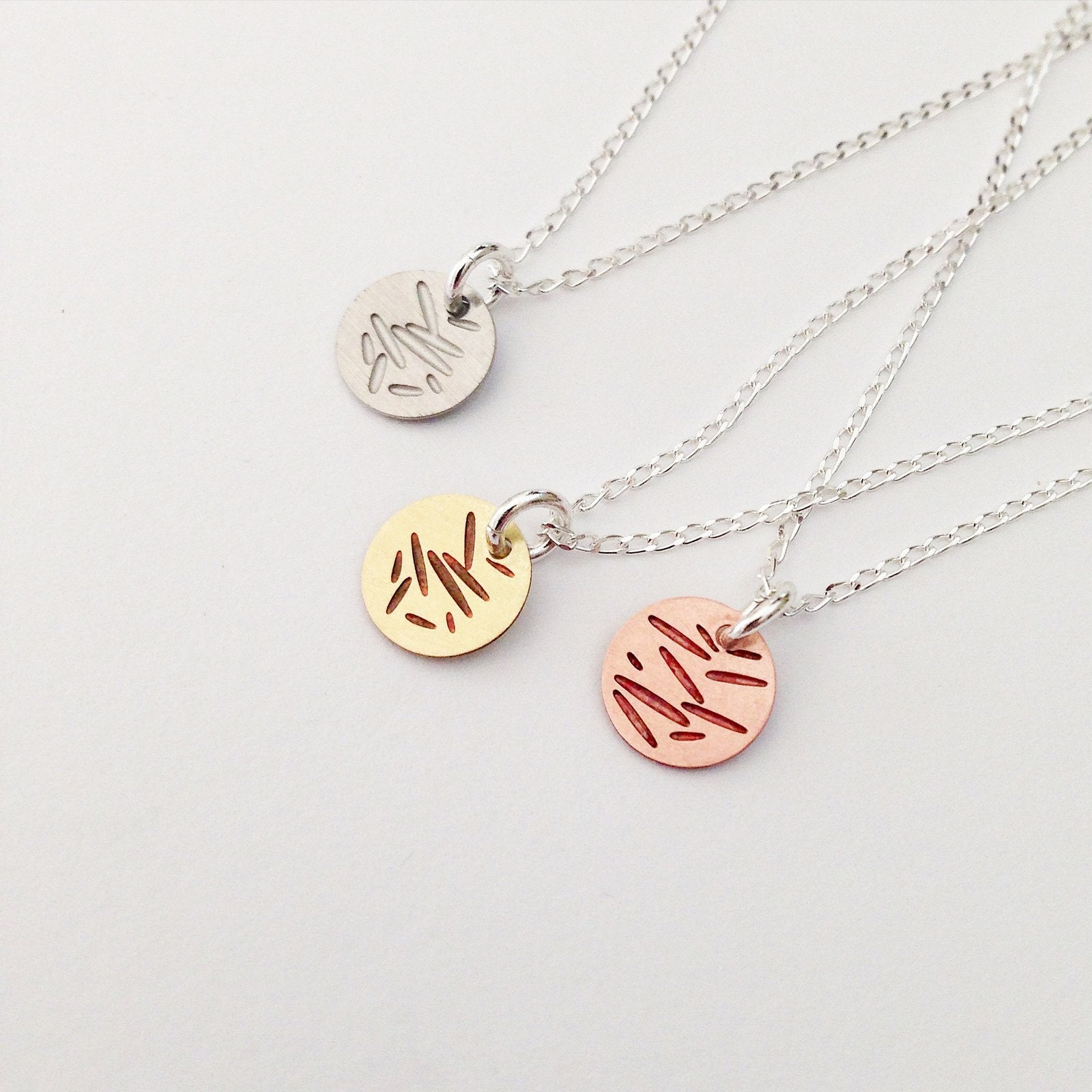 Pollen Dot Necklace – Etched Stainless Steel