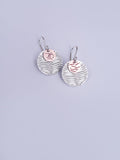 Moon Frond Pollen Dot Earrings - Etched Stainless Steel and Copper