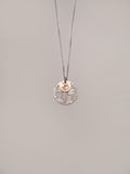 Moon Frond Pollen Dot Necklace - Etched Stainless Steel and Copper