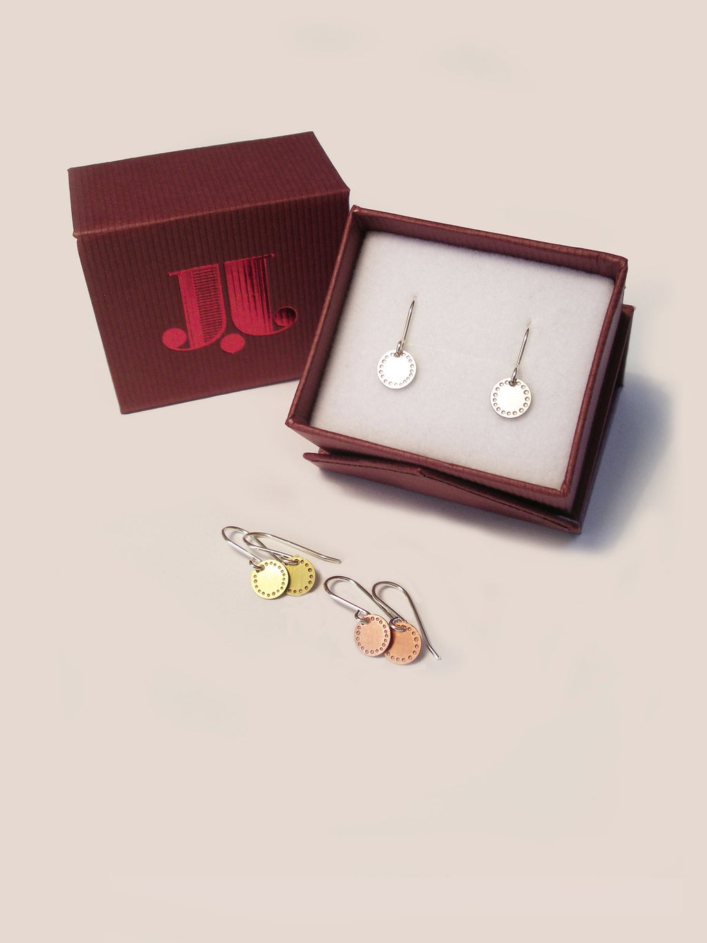 Blossom Dot Earrings – Etched Stainless Steel