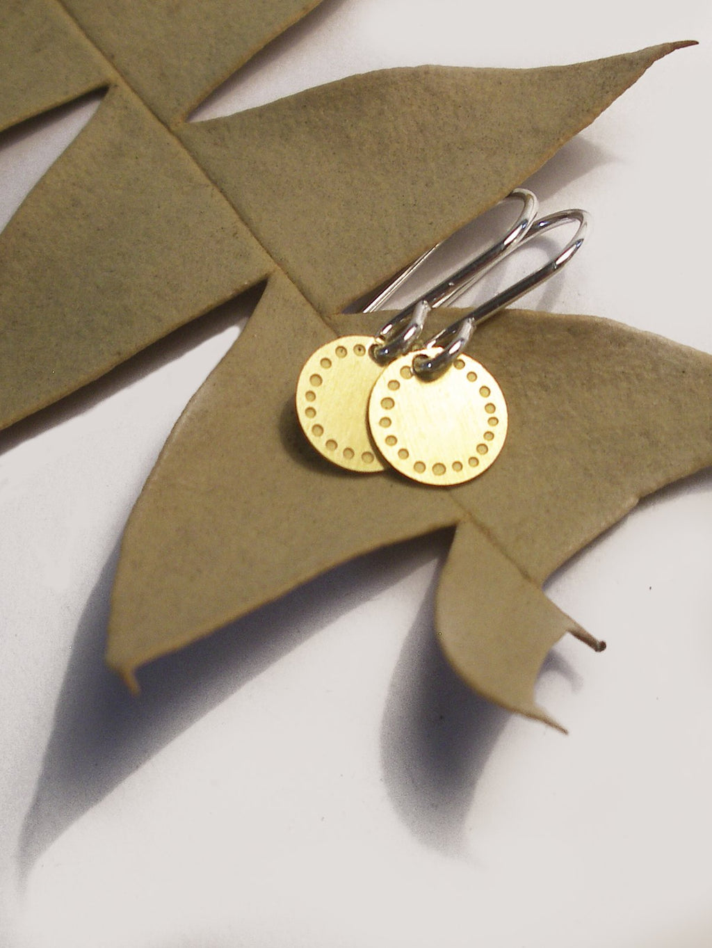 Blossom Dot Earrings – Etched Brass