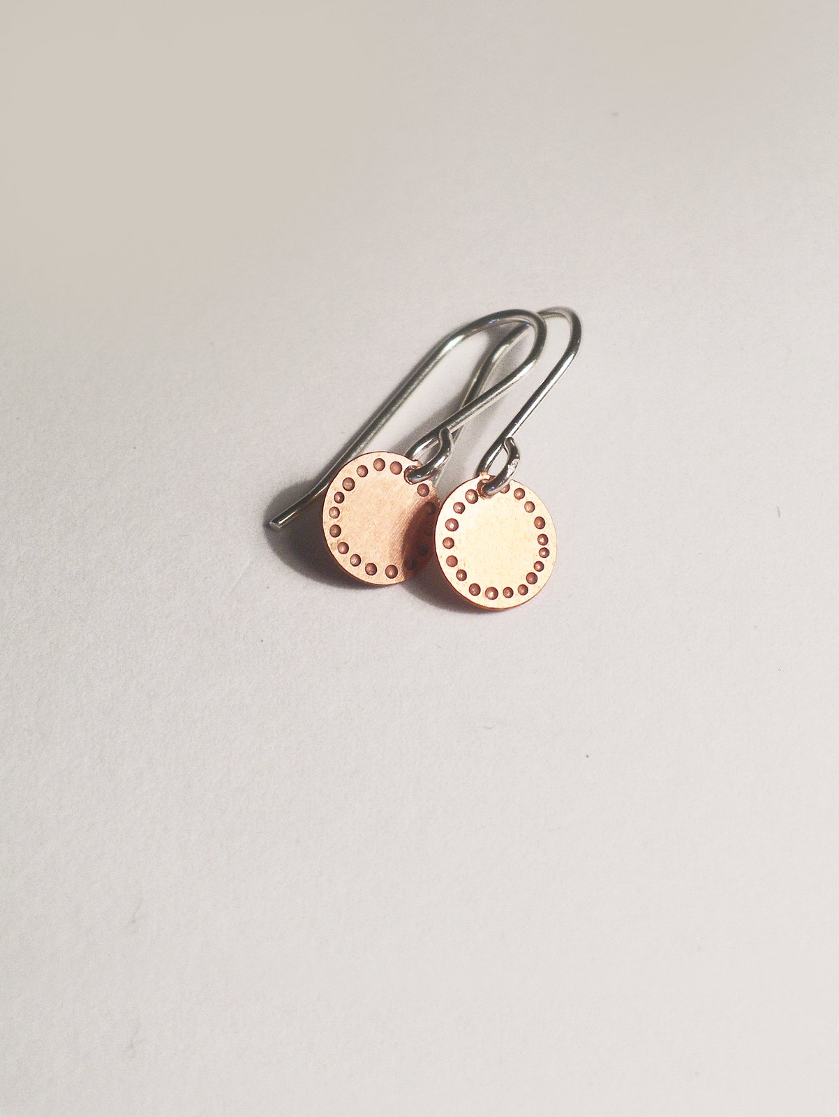 Blossom Dot Earrings – Etched Copper