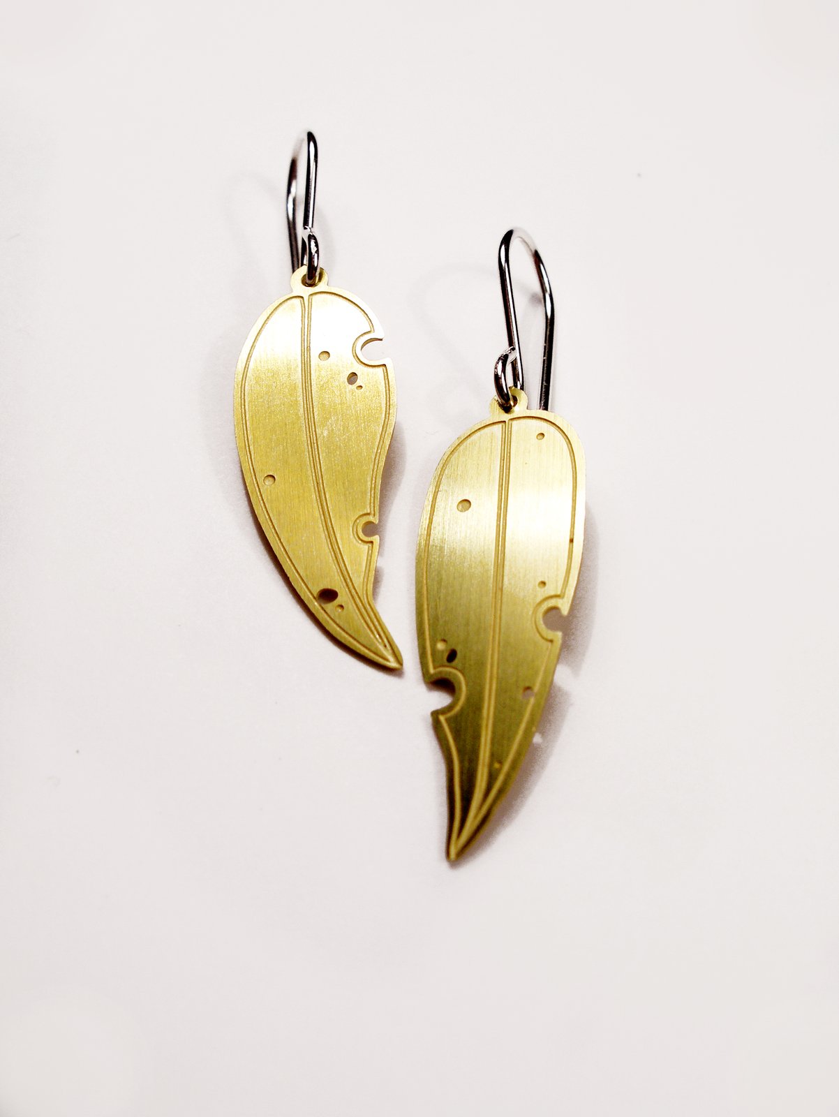 Eucalyptus Earring - Etched Brass