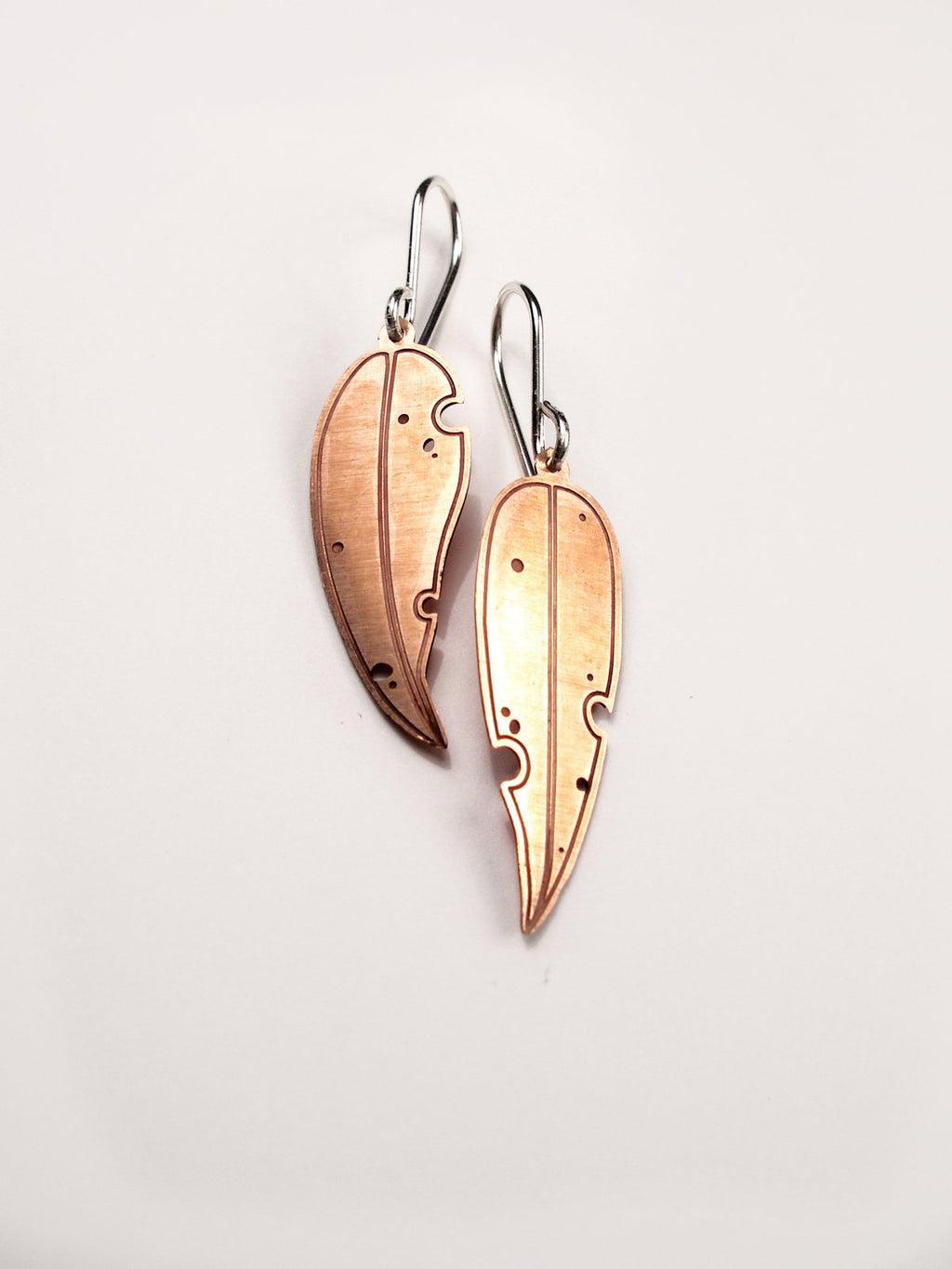 Eucalyptus Earring - Etched Copper
