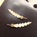 Banksia Pingle Pollen Dot Earrings – Etched Brass, White