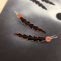 Banksia Pingle Pollen Dot Earrings – Etched Copper, Black