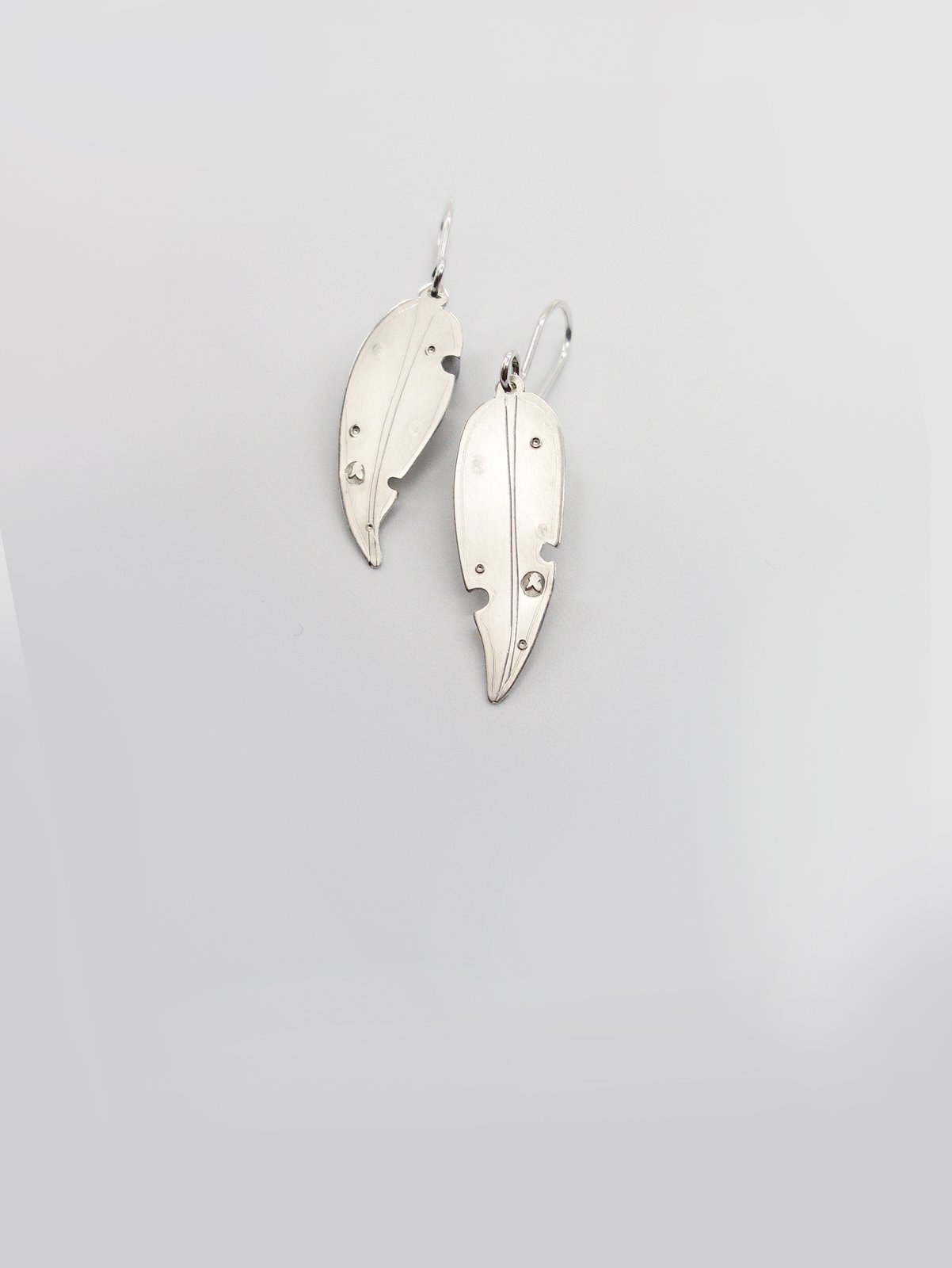 Eucalyptus Earring - Hand-cut Sterling Silver