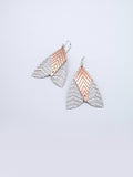 Moth Earrings – Etched Stainless Steel and Copper