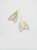 Moth Earrings – Etched Stainless Steel and Brass