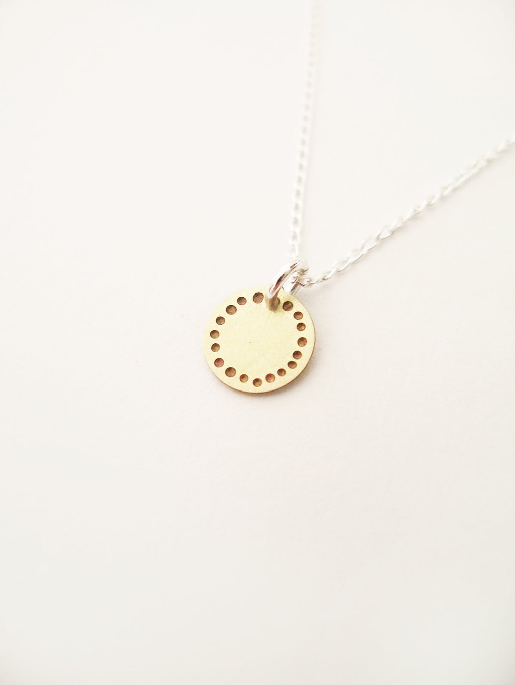 Blossom Dot Necklace – Etched Brass