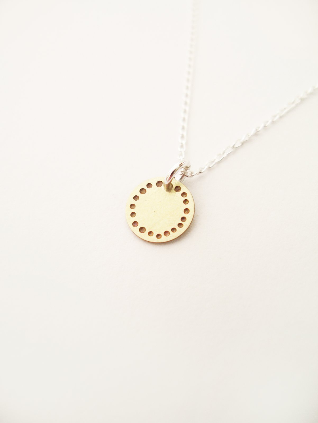 Blossom Dot Necklace – Etched Brass