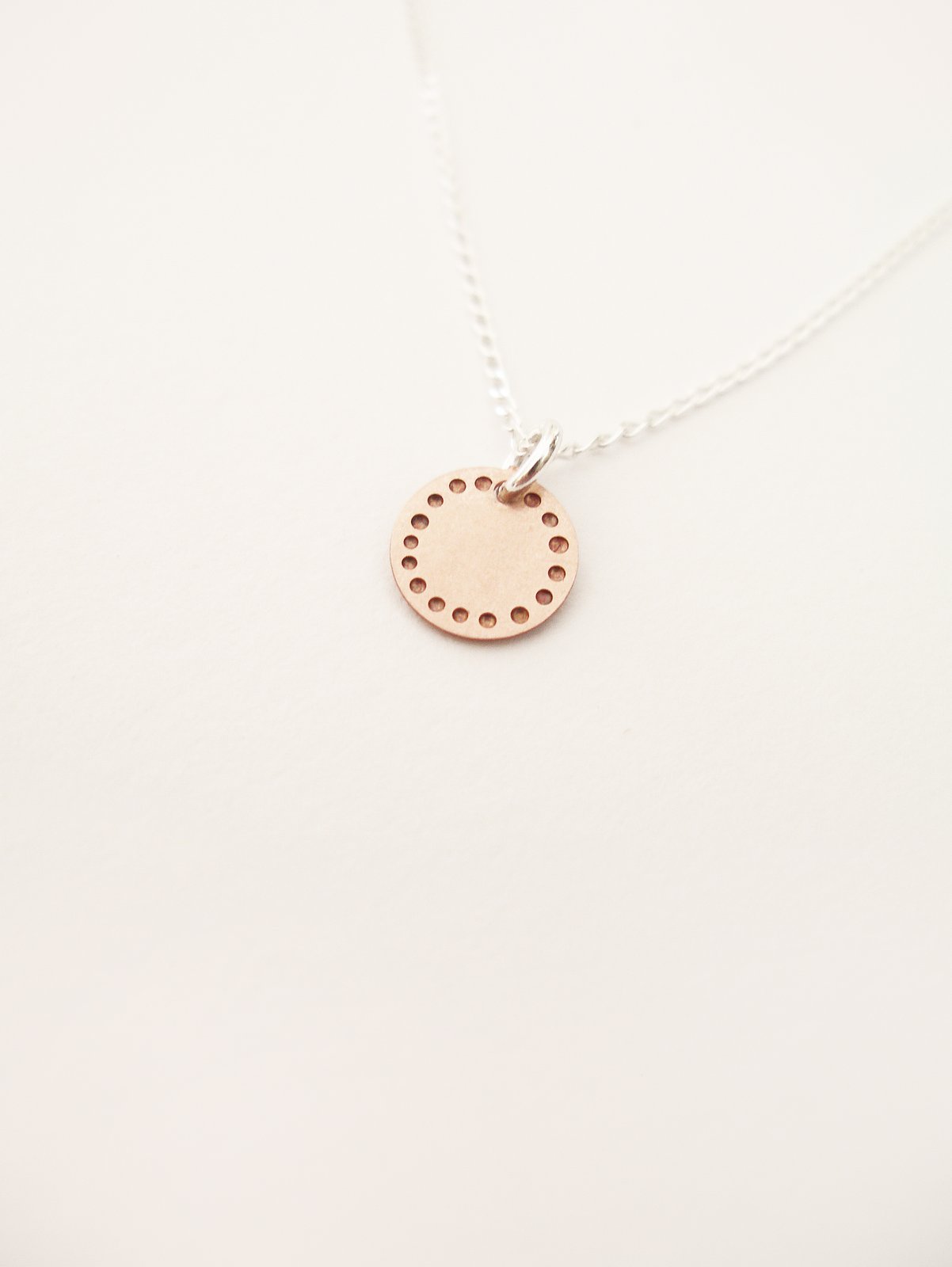 Blossom Dot Necklace – Etched Copper