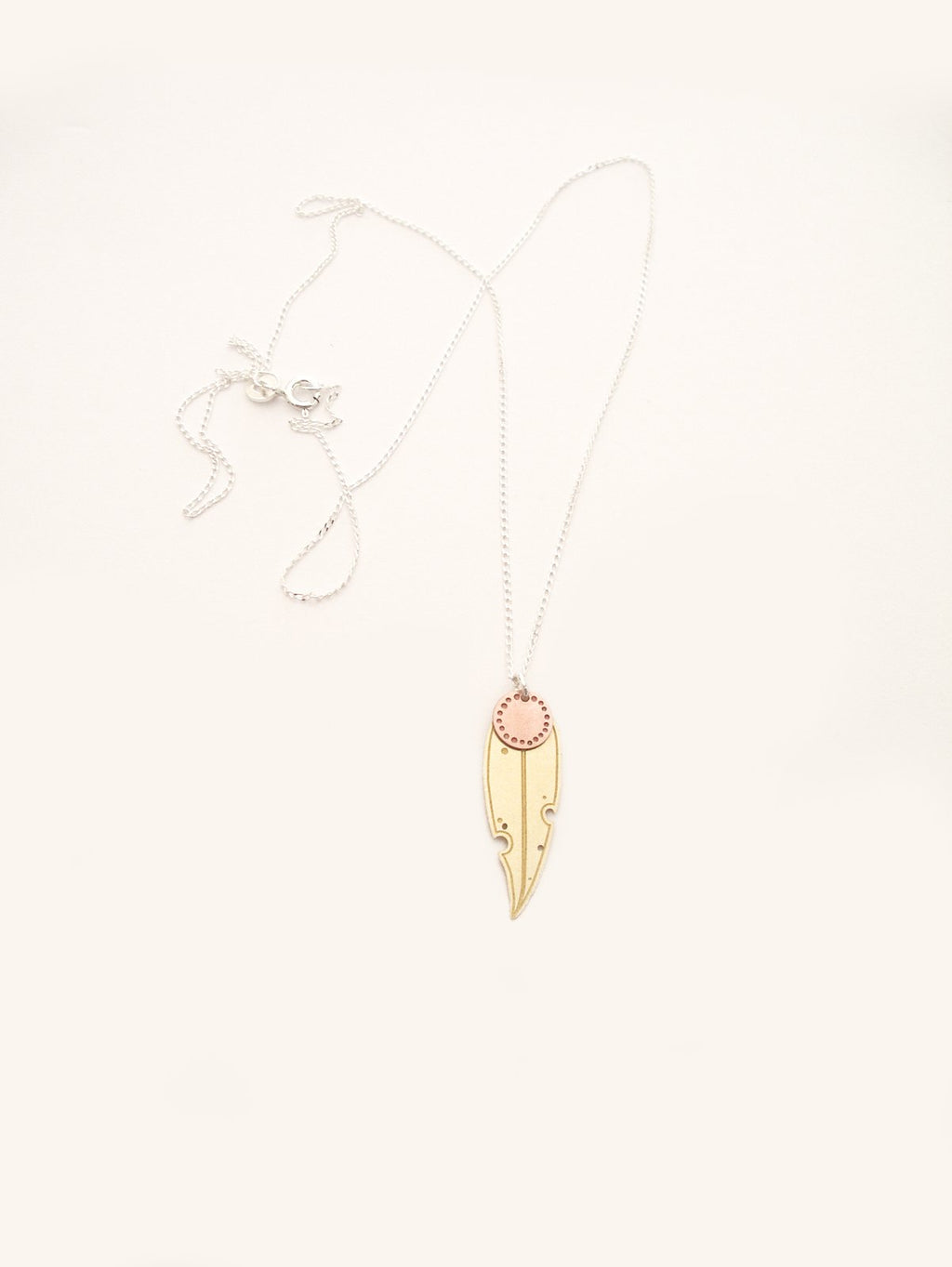 Gum Dot Blossom Necklace - Etched Brass and Copper