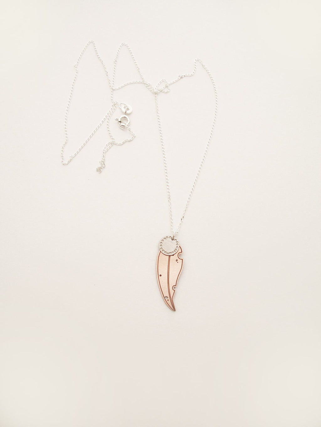 Gum Dot Blossom Necklace - Etched Copper and Stainless Steel