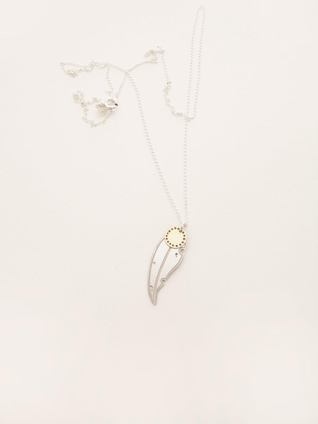 Gum Dot Blossom Necklace - Etched Stainless Steel and Brass